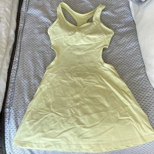 TNA Cutout Mini Dress in Pale Yellow